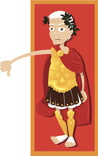 Julius Caesar Thumbs Down vector art illustration
