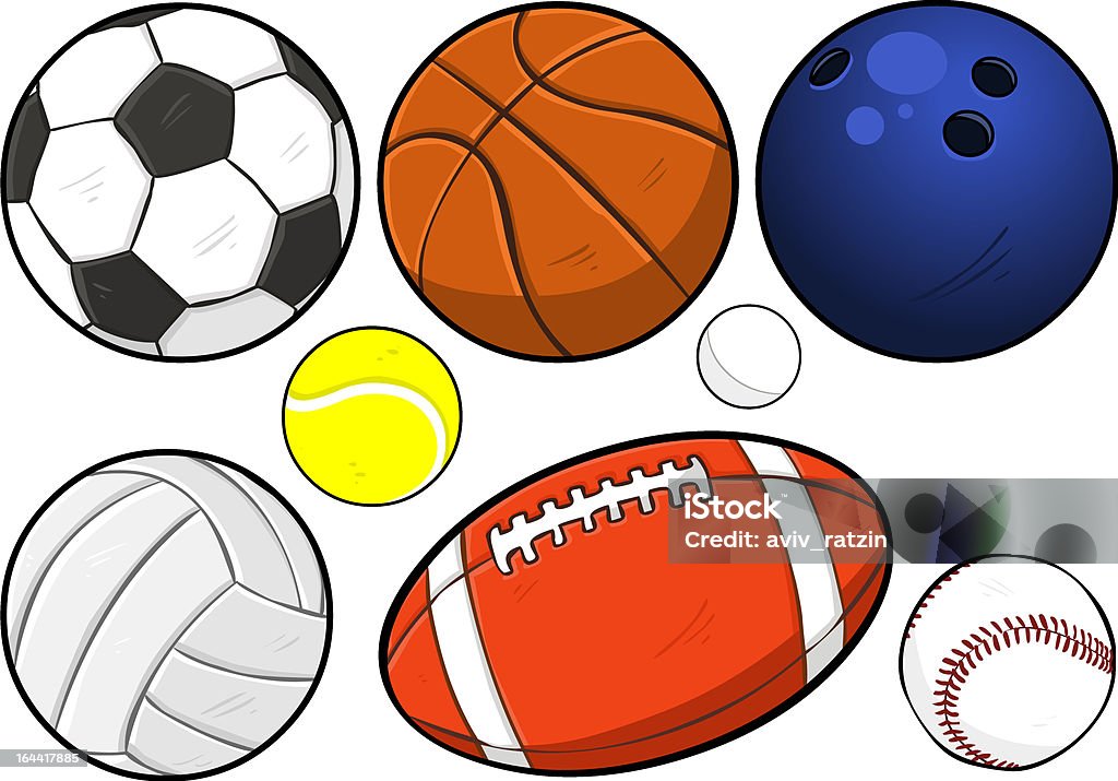 Game balls different game balls (includes AI and a large JPG). American Football - Ball stock vector