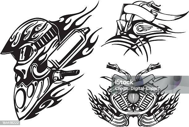 Tribal Bikes Stock Illustration - Download Image Now - Aggression, Art And Craft, Biker