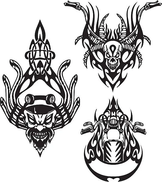 Vector illustration of Tribal bikes.