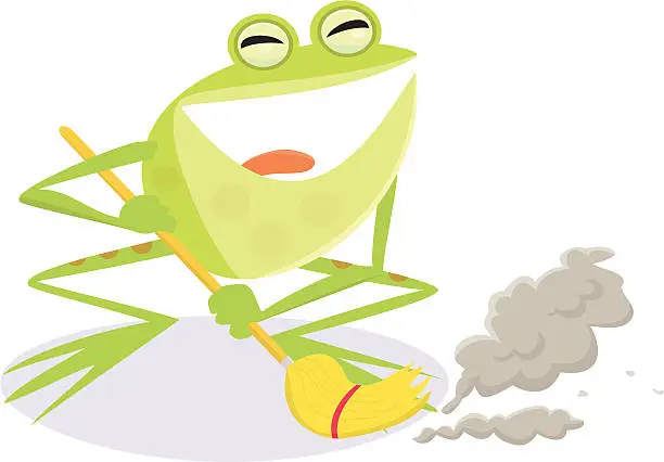 Vector illustration of Sweeping Frog