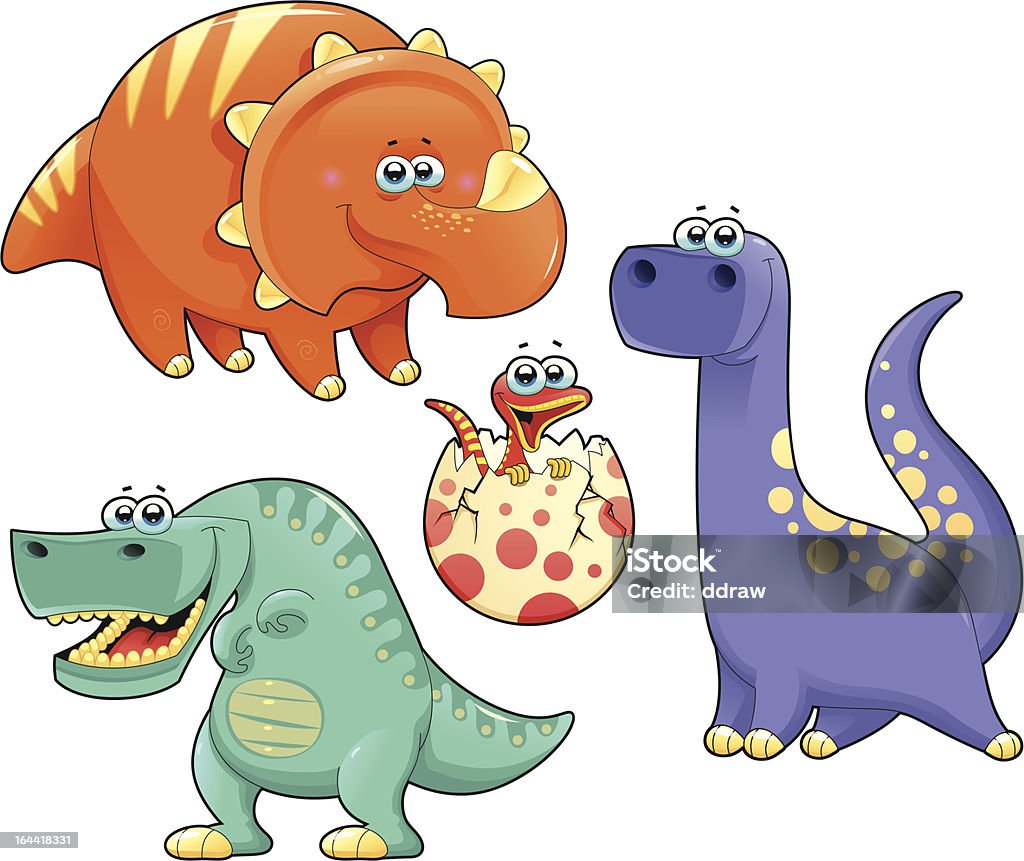 グループの面白い恐竜 - イラストレーションのロイヤリティフリーベクトルアート