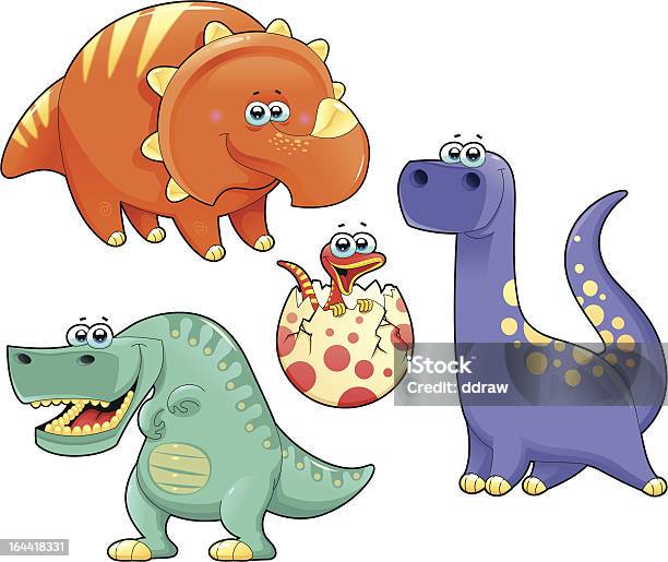 グループの面白い恐竜 - イラストレーションのベクターアート素材や画像を多数ご用意 - イラストレーション, イラスト画法, カットアウト