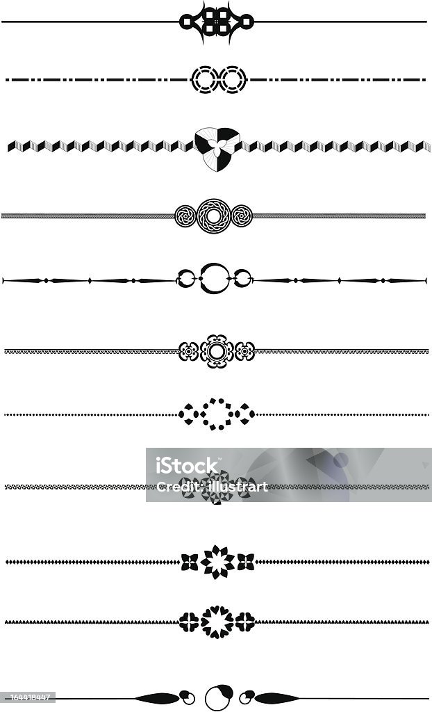 Decorative page divider set Set of decorative page dividers Cut Out stock vector