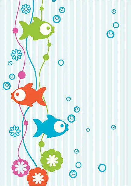 Vector illustration of Tender background with fish