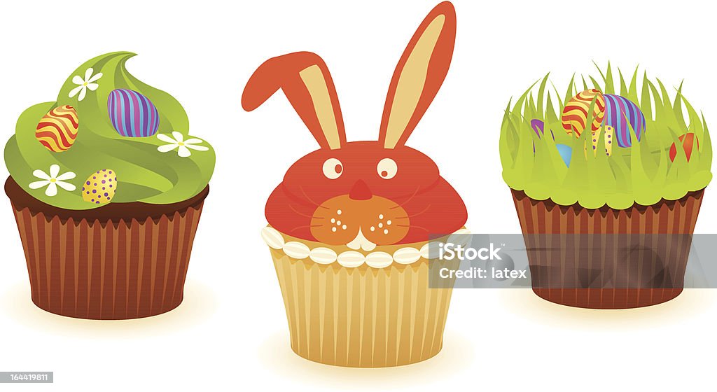 Easter cupcakes! Easter cupcakes set. CMYK with global colors vector illustration. Animal stock vector