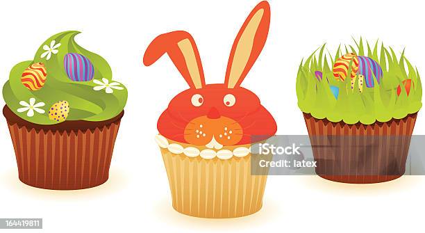 Easter Cupcakes Stock Illustration - Download Image Now - Animal, Baby Rabbit, Baked