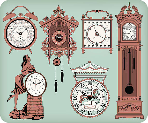 Clocks vector art illustration