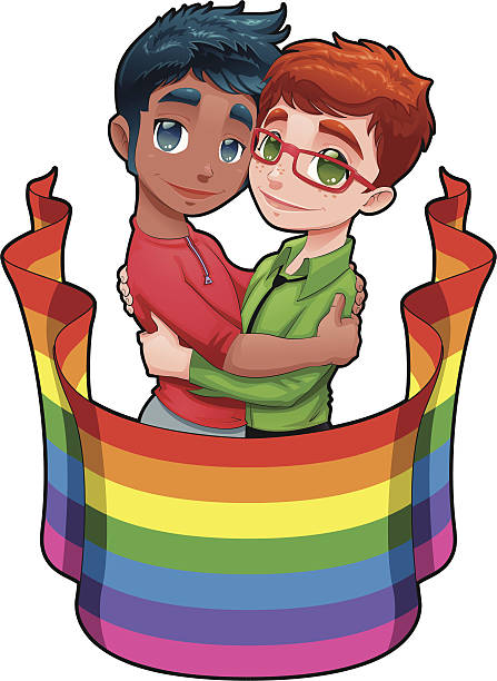 urodzony w ten sposób. - gay man homosexual rainbow teenager stock illustrations