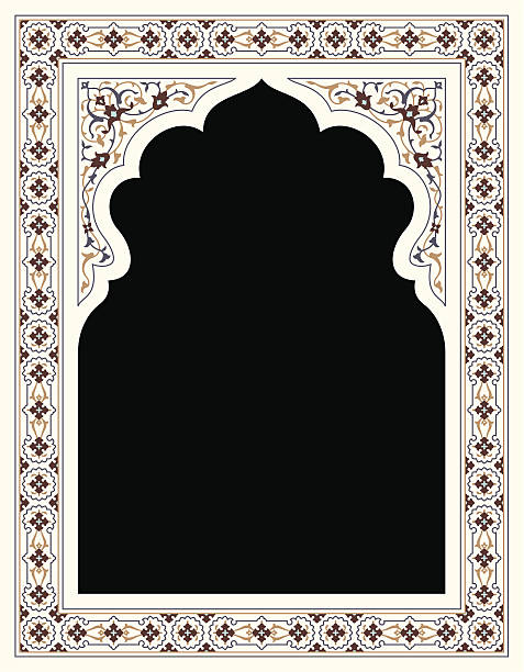 Agra Floral Frame vector art illustration