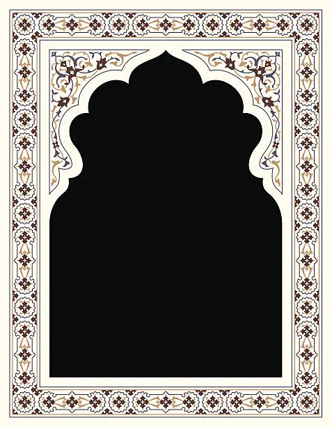 Vector illustration of Agra Floral Frame