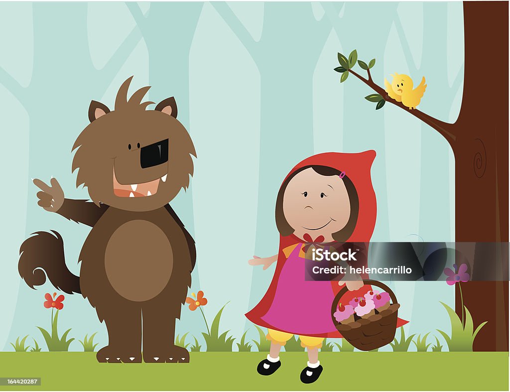 Little Red Riding Hood Little Red Riding Hood with the wolf Little Red Riding Hood stock vector