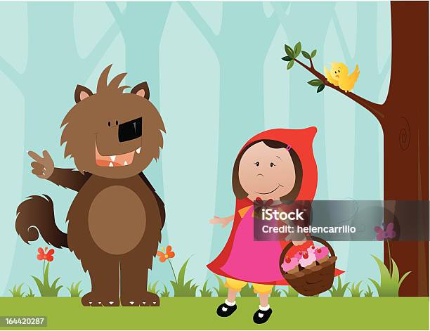 Little Red Riding Hood Stock Illustration - Download Image Now - Little Red Riding Hood, Animal, Arbol