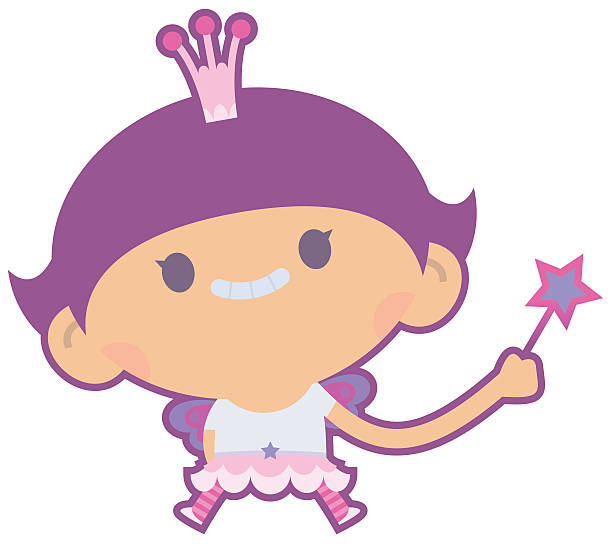 Fairy A fairy with a magic wand and butterfly wings girl levitating stock illustrations