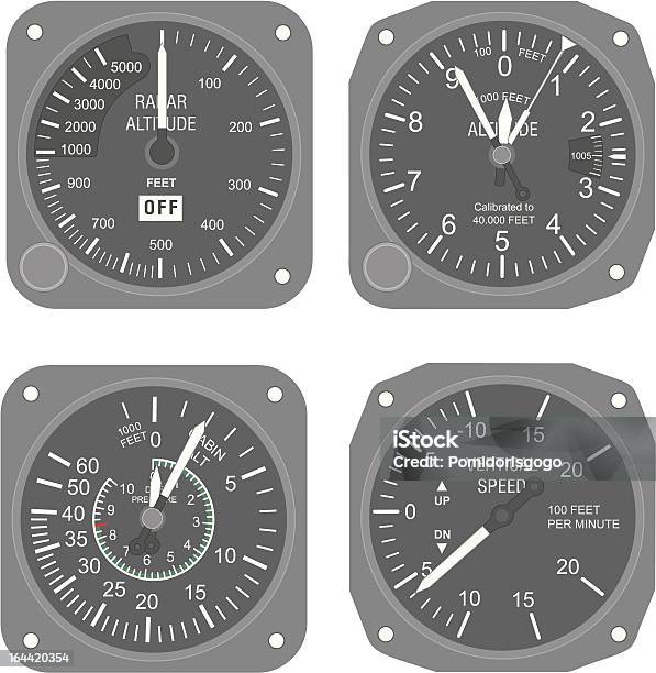 Aircraft Instruments Stock Illustration - Download Image Now - Cockpit, Altitude Dial, Air Vehicle