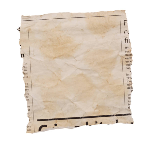 istock Distressed newspaper clipping with blank space for your copy, torn, stained and wrinkled 1644204121