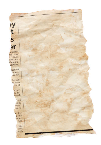istock Distressed newspaper clipping with blank space for your copy, torn, stained and wrinkled 1644204648