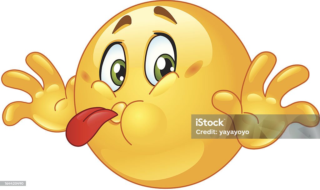 Tongue out emoticon Naughty emoticon sticking out his tongue Sneering stock vector