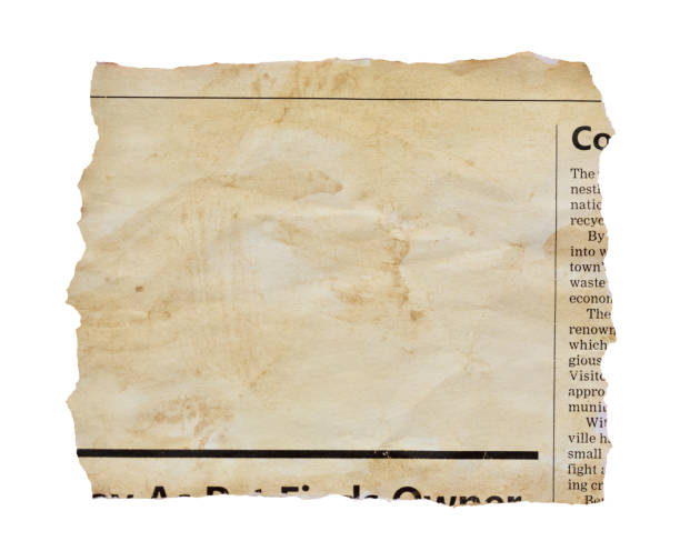 istock Distressed newspaper clipping with blank space for your copy, torn, stained and wrinkled 1644205199