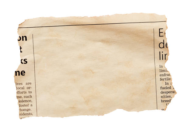 istock Distressed newspaper clipping with blank space for your copy, torn, stained and wrinkled 1644205751