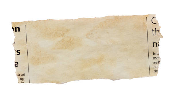 istock Distressed newspaper clipping with blank space for your copy, torn, stained and wrinkled 1644205785