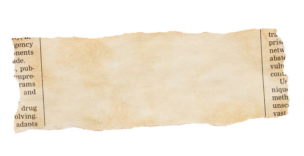 istock Distressed newspaper clipping with blank space for your copy, torn, stained and wrinkled 1644206309