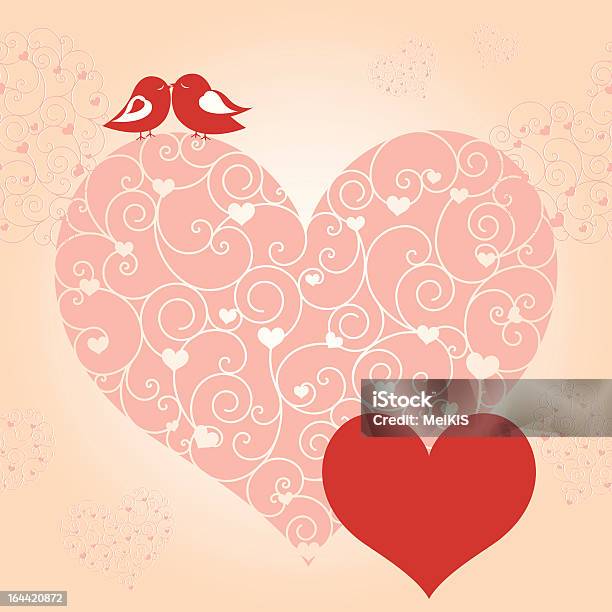 Ilustración de Aves Abstracto Rojo Corazón Rosa De San Valentín Tarjeta De Felicitación y más Vectores Libres de Derechos de Abstracto