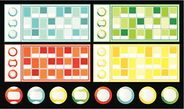 Vector illustration of lottery tickets and bingo balls