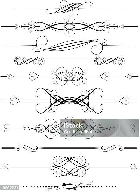 Vetores de Conjunto De Ornamentos Misto Divisória e mais imagens de Abstrato - Abstrato, Acabando, Antigo