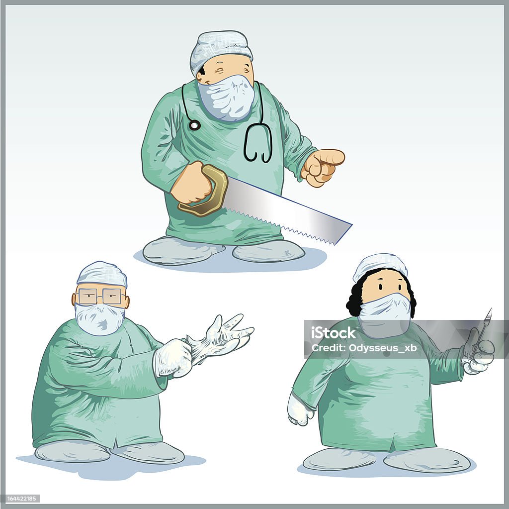 Médico de dibujos animados de la cirugía - arte vectorial de Asistencia sanitaria y medicina libre de derechos