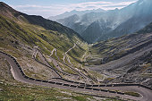 Passo dello Stelvio, Stilfser Joch, Scenic Road Ascending Steep Slopes, Sondrio, Bolzano, Italy
