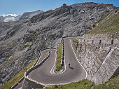 Passo dello Stelvio, Stilfser Joch, Scenic Road Ascending Steep Slopes, Sondrio, Bolzano, Italy