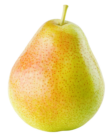 Red yellow pear fruit isolated on white with clipping path