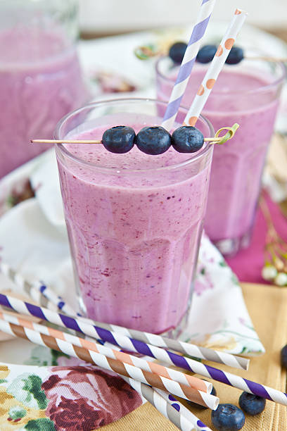 istock Homemade milkshake with fresh blueberries 164424787