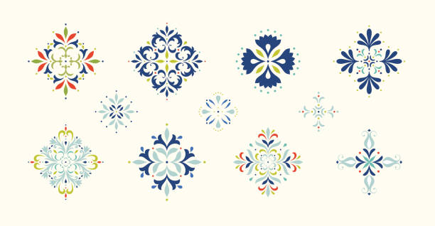 universal damask elements_4 - văn hóa ý hình minh họa sẵn có