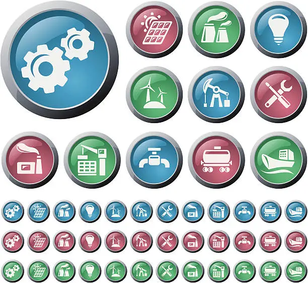 Vector illustration of Industrial buttons