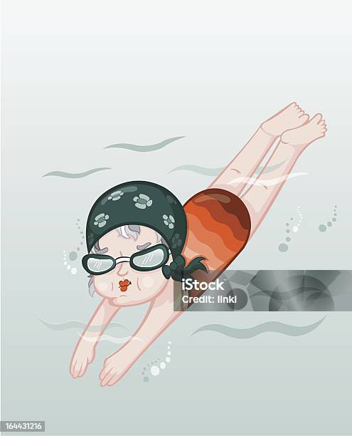 Apfelsorte Granny Unterwasser Stock Vektor Art und mehr Bilder von Großmutter - Großmutter, Sprung - Wassersport, Schwimmen
