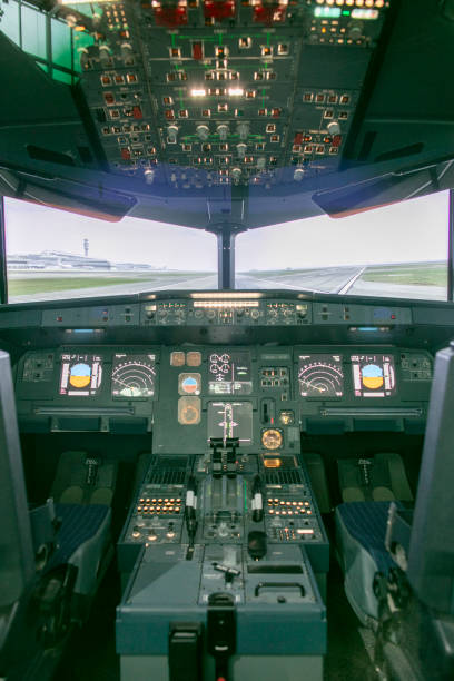 istock Civil aviation aircraft cockpit interior 1644324925