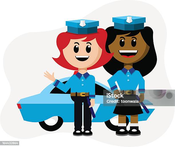 2 雌の女装警官がパトロール車 - 18歳から19歳のベクターアート素材や画像を多数ご用意 - 18歳から19歳, アフリカ民族, アメリカ合衆国