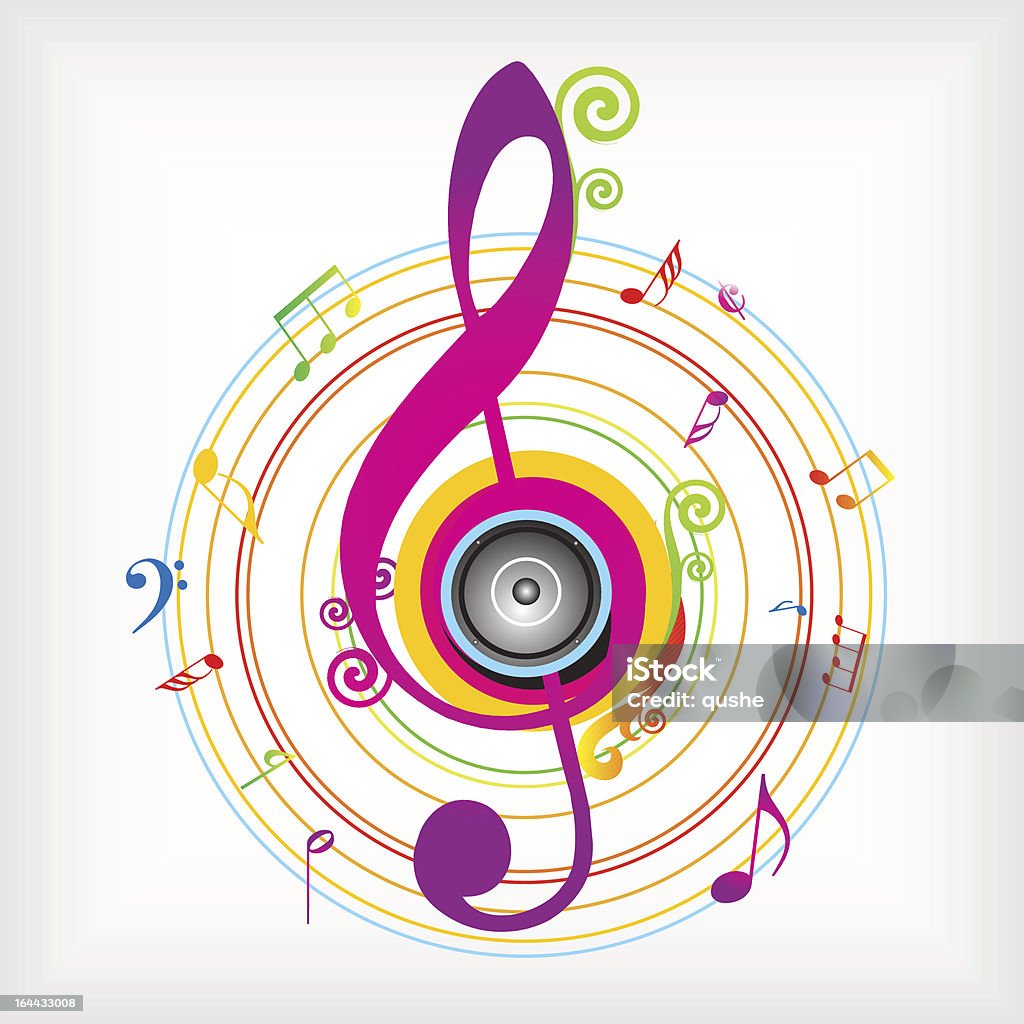 Dancing musical clefs Colorful dancing musical clefs. Fully editable. Abstract stock vector