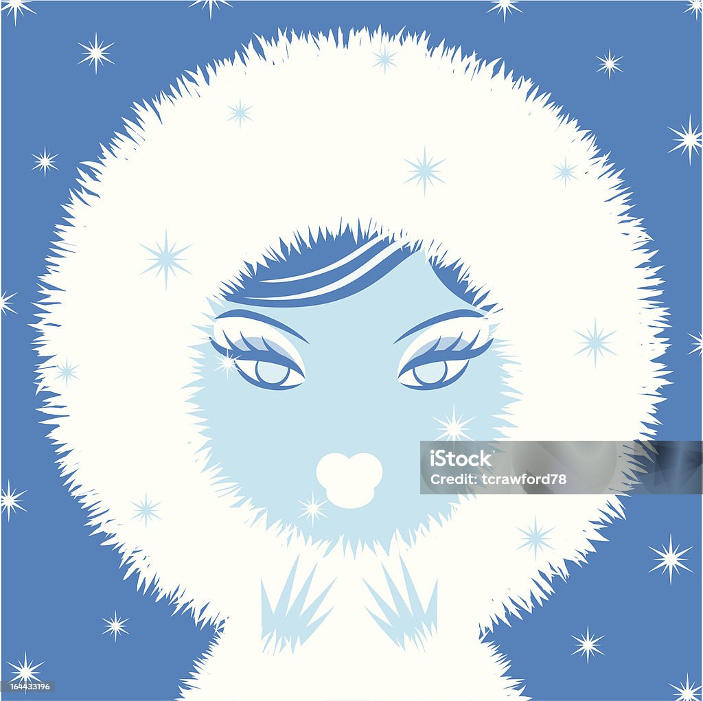 Femme à la mode d'hiver - clipart vectoriel de Manteau de fourrure libre de droits