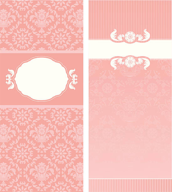 「盛宴」－招待状、テンプレート - baroque style wallpaper pink retro revival点のイラスト素材／クリップアート素材／マンガ素材／アイコン素材