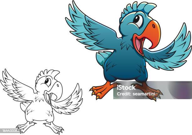 Blue Funny Parrot Stock Illustration - Download Image Now - Africa, Animal, Animal Body Part