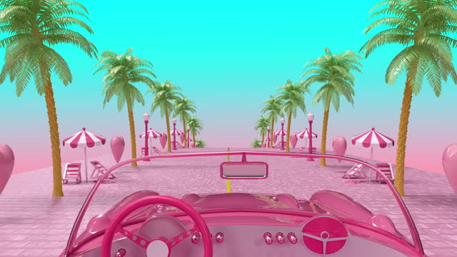Pink Plastic Street And Car Tunnel Loop