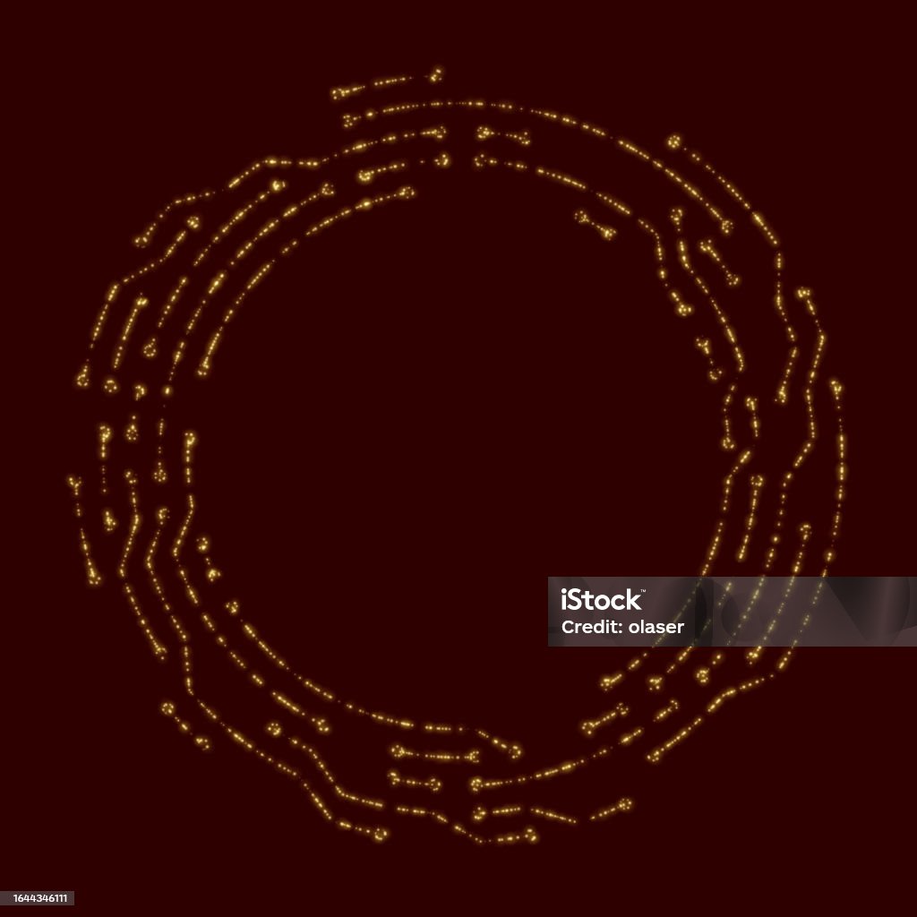 Circular Circuit Board With Illuminated Data Bits Stock Illustration ...