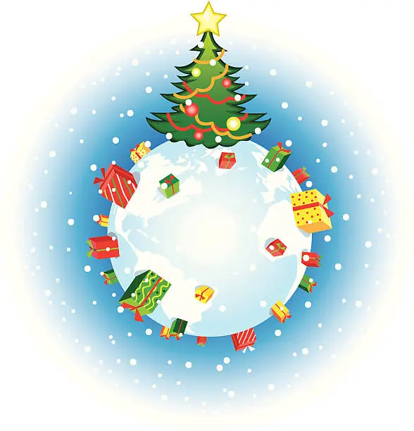 Vector illustration of Christmas globus
