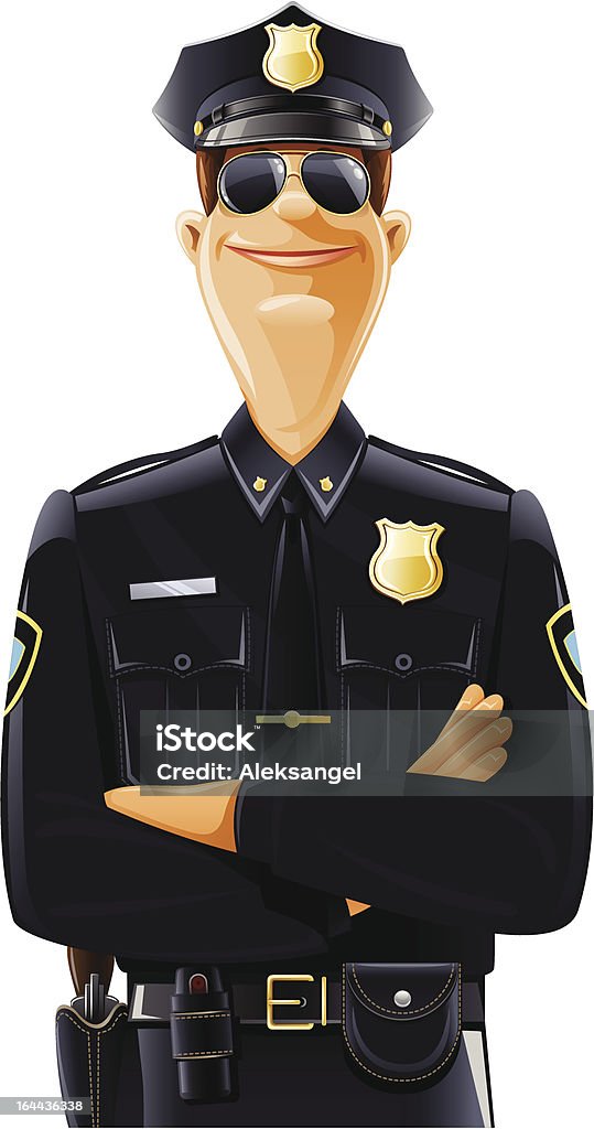 policeman in uniform and goggles policeman in uniform and goggles vector illustration isolated on white background Adult stock vector