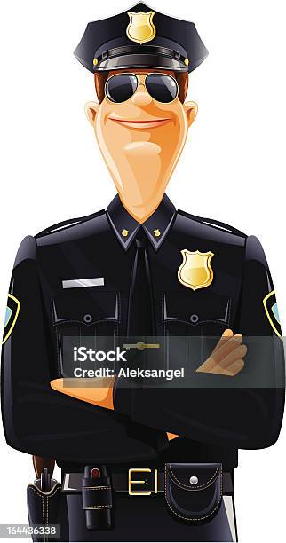 Policeman In Uniform And Goggles Stock Illustration - Download Image Now - Adult, Adults Only, Clip Art