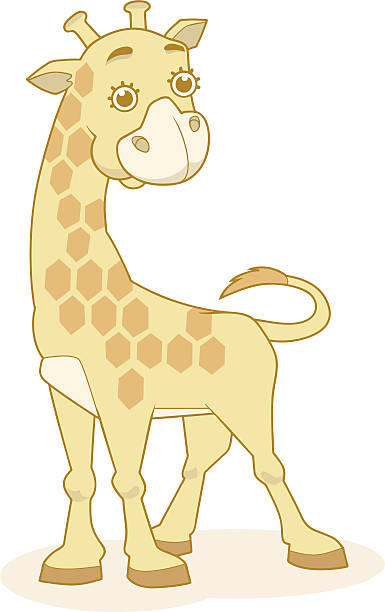 Giraffe "Vector illustration of a giraffe. The colours,shadow and the outline are grouped separately." giraffe calf stock illustrations