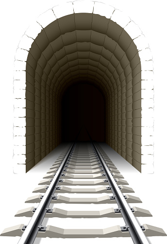 Vector illustration of an entrance to railway tunnel